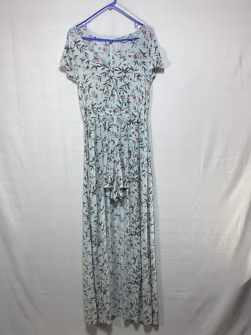 American Eagle Outfitters Medium Sky Blue Floral Romper Dress